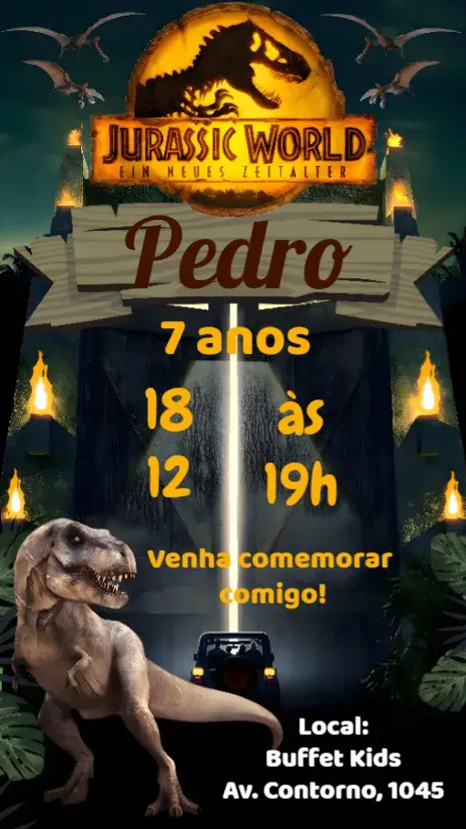 Convite Jurassic World