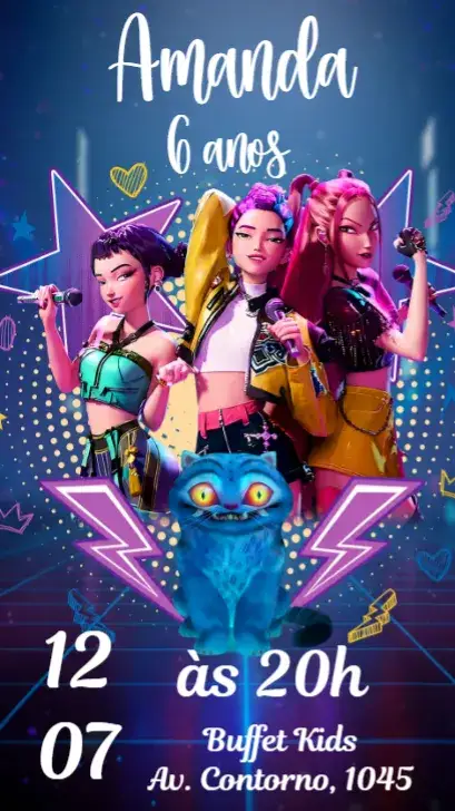 Invitation K-pop – Birthday theme colorful, modern, youthful, fun, pop