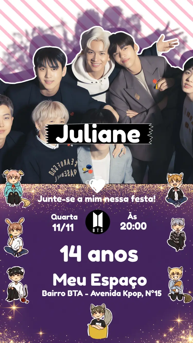 Convite Kpop Branco