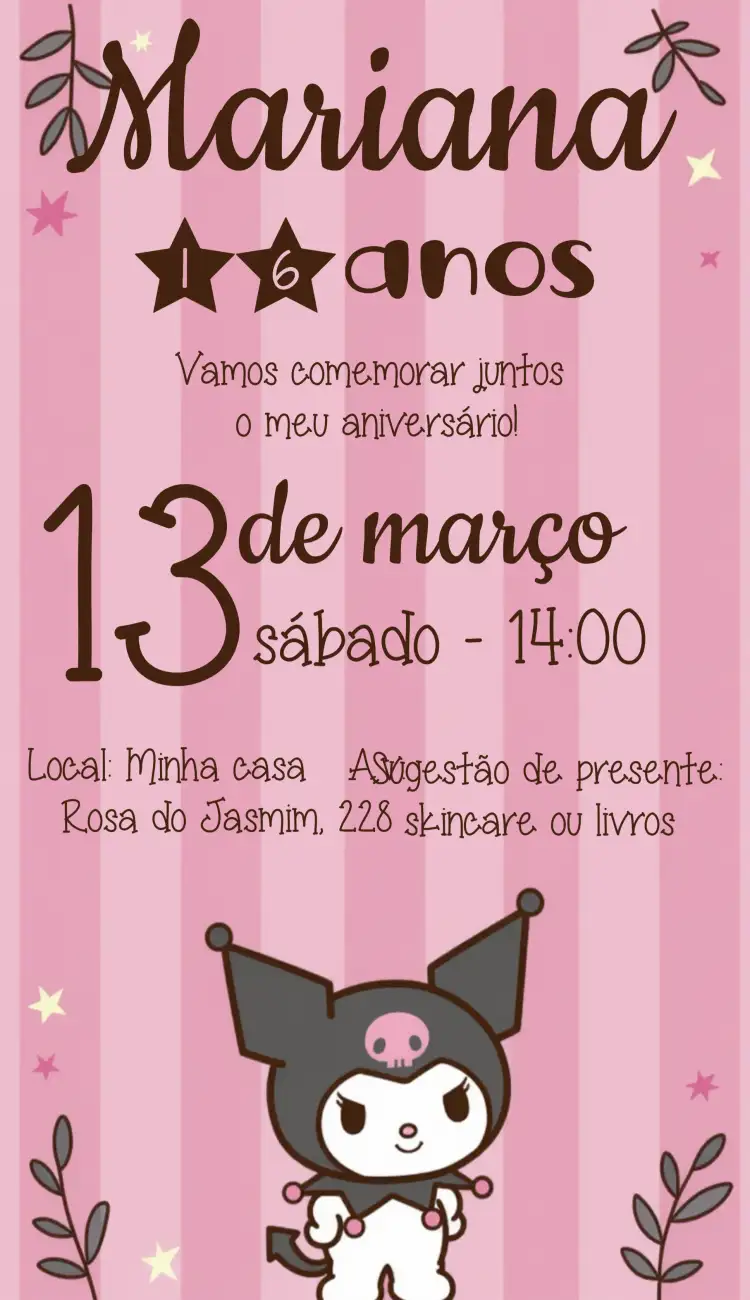 Kuromi Hello Kitty Infantil