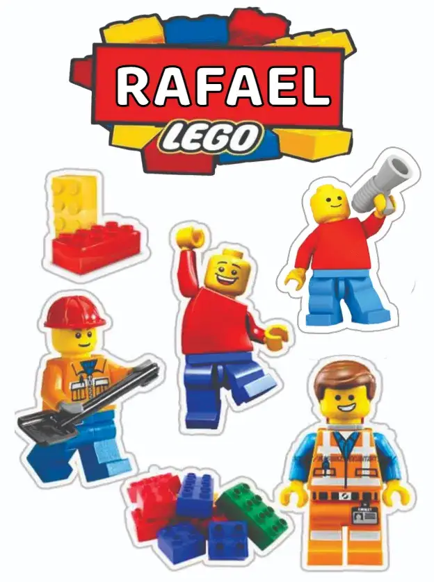Convite Lego – tema Topo de bolo colorido, brinquedos, divertido, moderno, infantil, temático