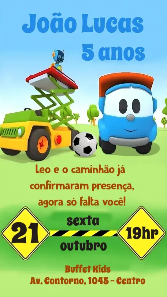 Convite Leo e o Caminhão