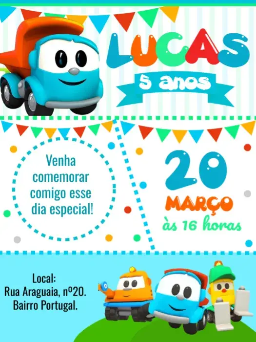 Convite Léo O Caminhão Leo