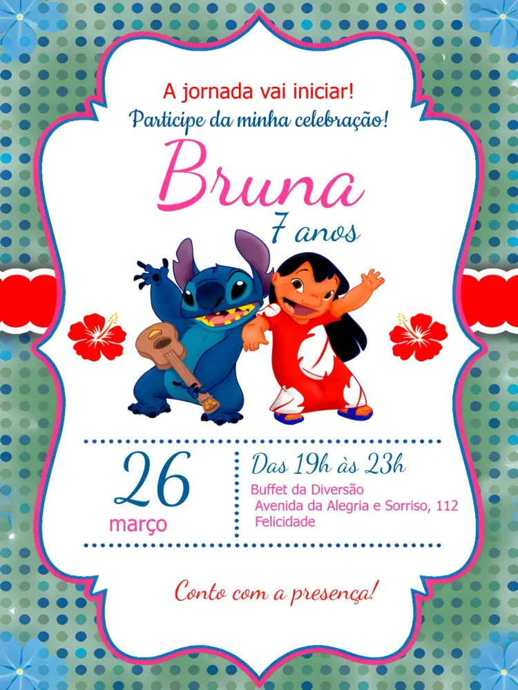 Convite Lilo E Stitch