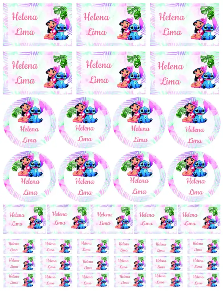 Convite Lilo e Stitch – tema Cartão colorido, tropical, divertido, infantil, temático, vibrante