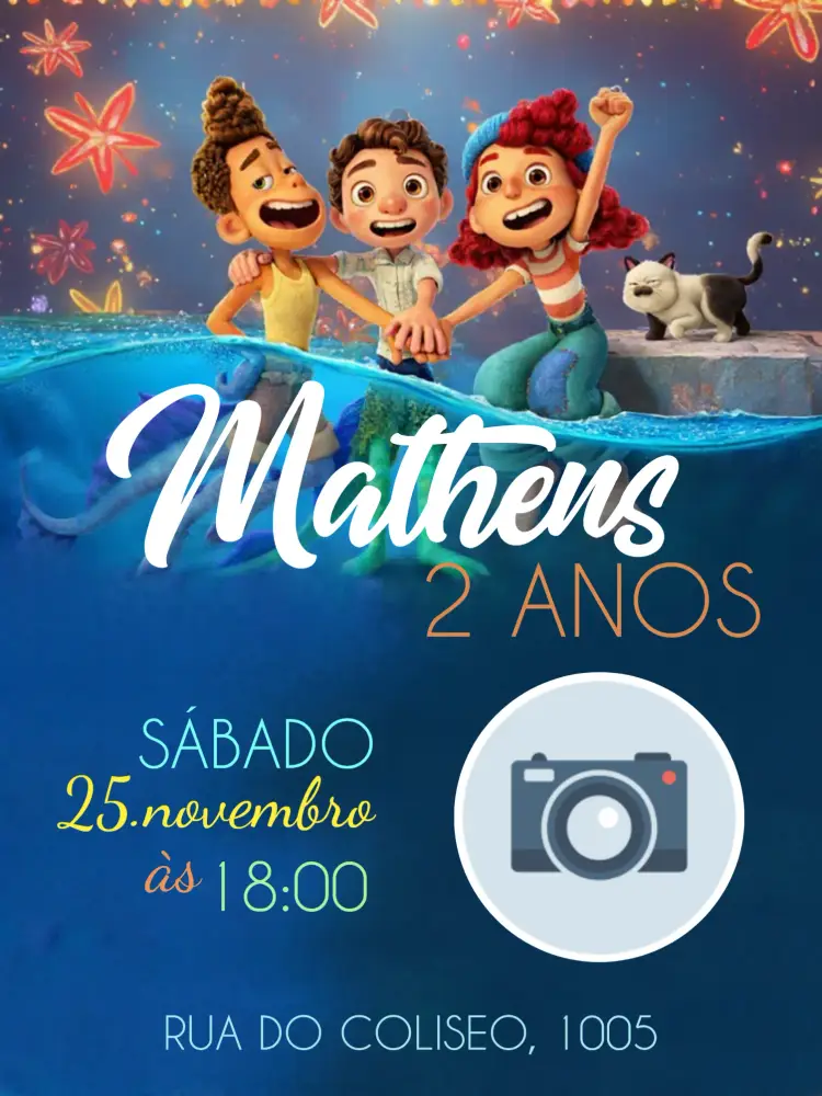Convite Luca Com Foto Infantil