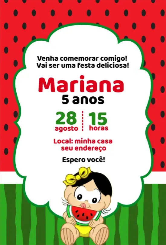 Invitation Magali baby 1 – Birthday theme colorful, fun, childish, tropical, playful, playful