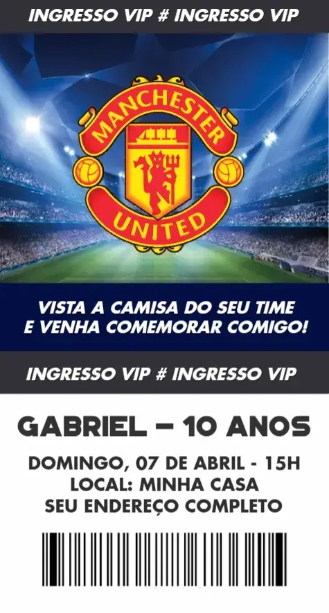 Convite Manchester United 5