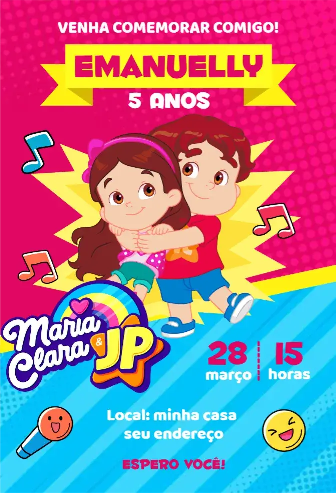 Invite Maria Clara and JP editable and customizable