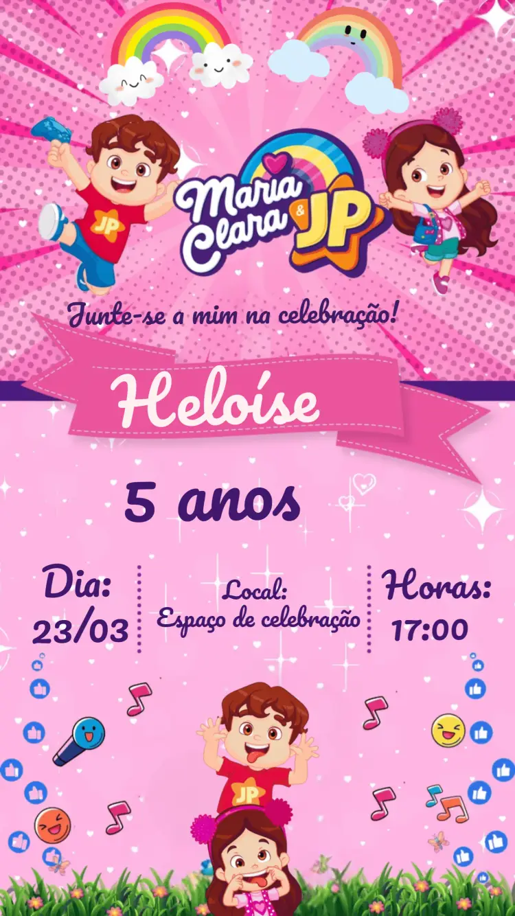 Convite Maria Clara E Jp Infantil