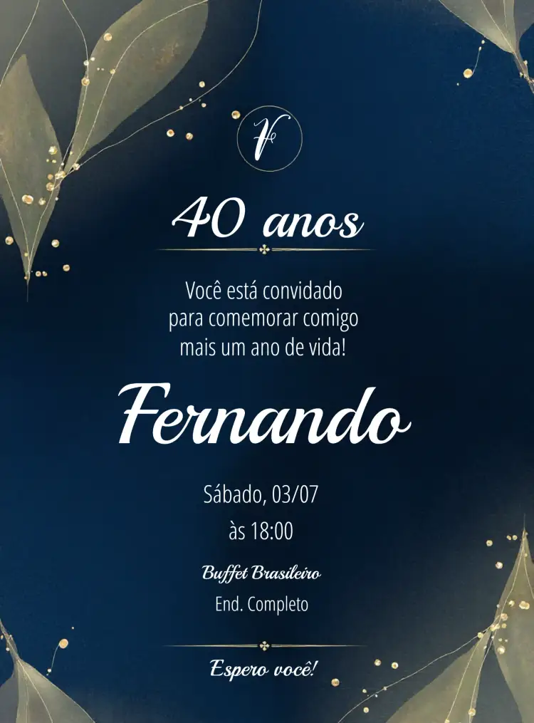 Convite Masculino Moderno Azul Branco – tema Mais pesquisados moderno, elegante, clean, azul, branco, minimalista