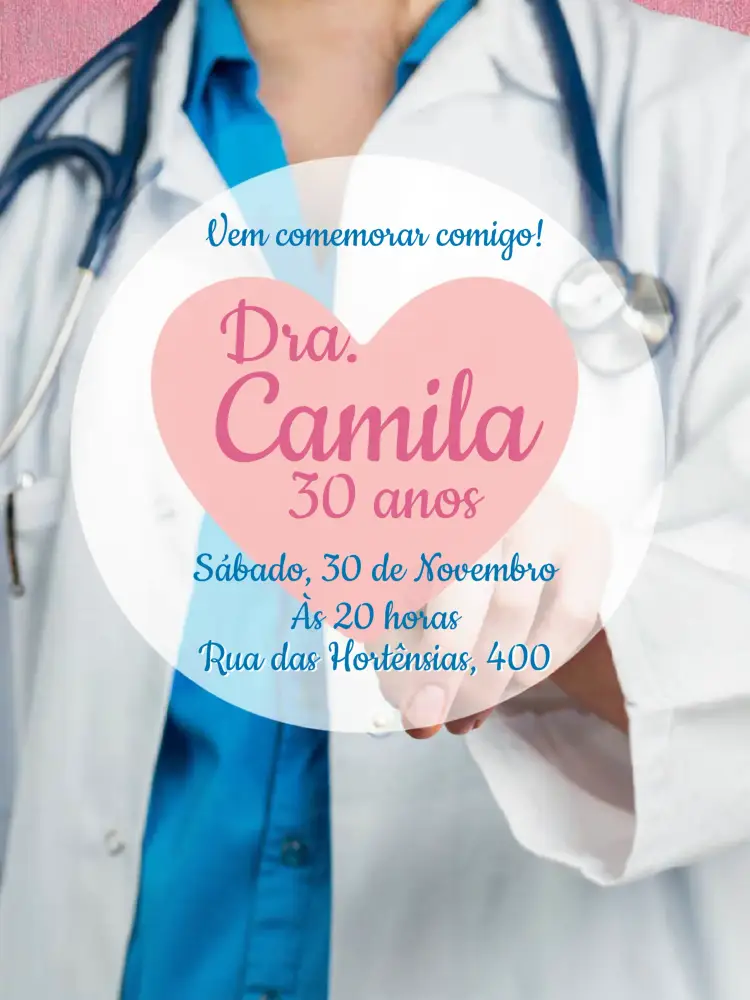 Convite Médica Azul