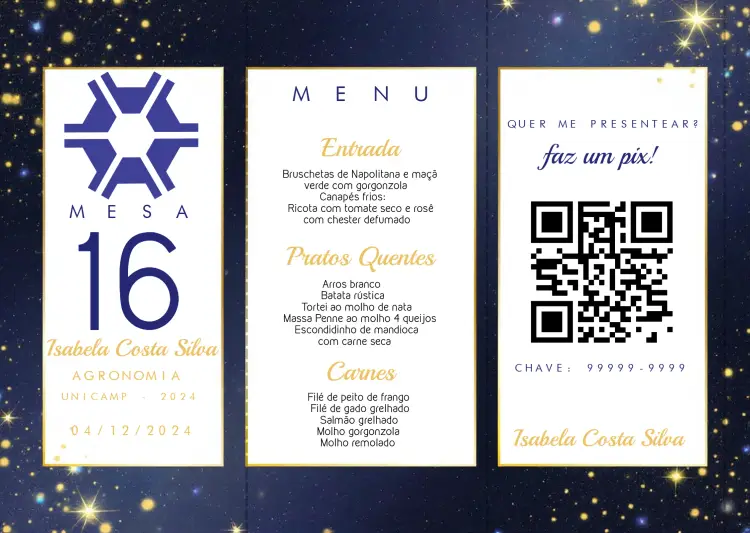 Convite Menu Triângulo Formatura Agronomia Triangulo