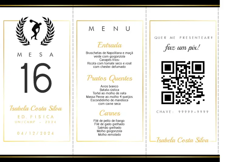 Convite Menu Triângulo Formatura Educação Física Triangulo – tema Formatura moderno, elegante, vibrante, minimalista, jovem