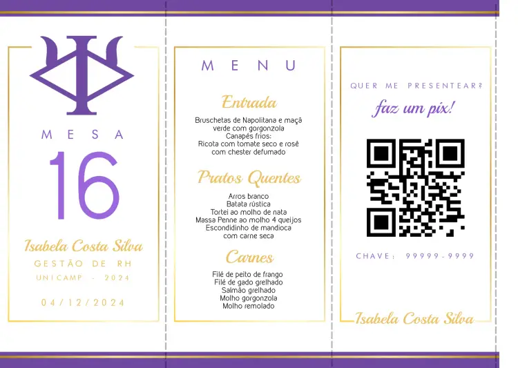 Convite Menu Triângulo Formatura Gestão De Rh Triangulo