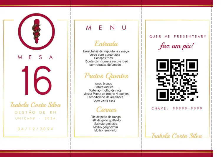 Menu Triângulo Formatura Odontologia Triangulo