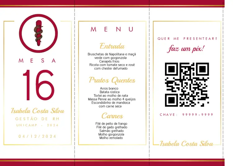 Convite Menu Triângulo Formatura Odontologia Triangulo