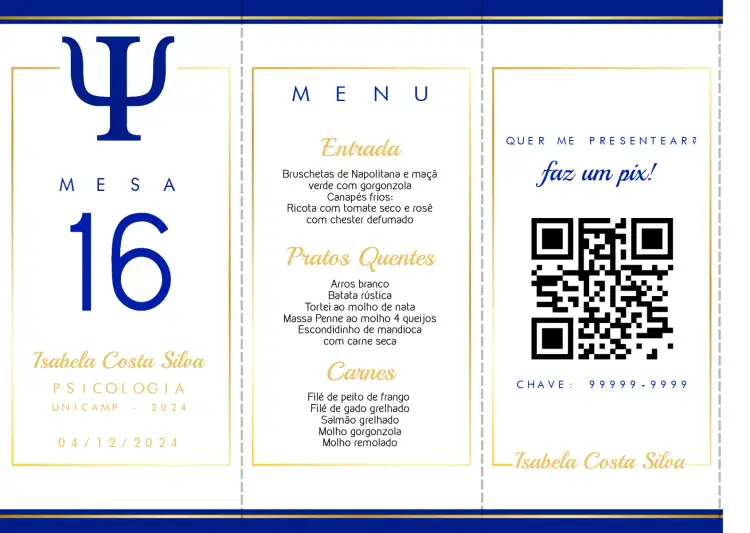Convite Menu Triângulo Formatura Psicologia Triangulo – tema Formatura Psicologia, Formatura