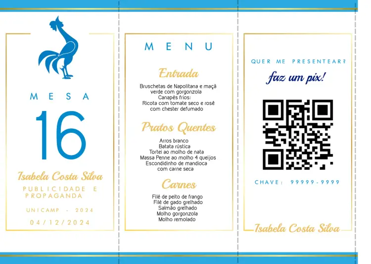Convite Menu Triângulo Formatura Publicidade E Propaganda Formação