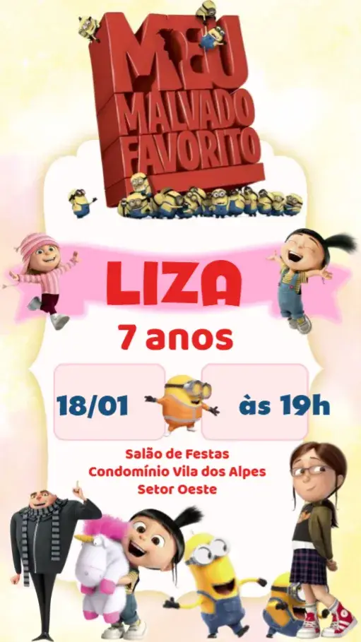 Convite Meu Malvado Favorito