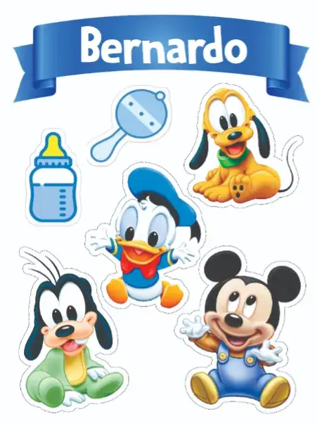 Invitation Mickey Baby – Cake topper theme colorful, playful, childlike, fun-filled, classic