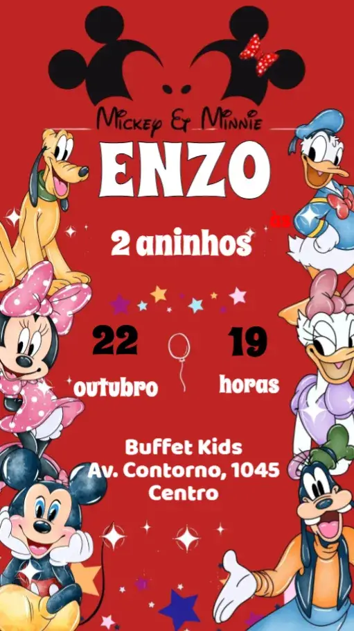 Convite Turma do Mickey