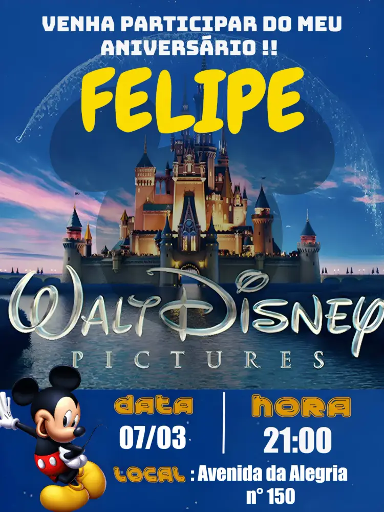 Convite Mickey Mouse