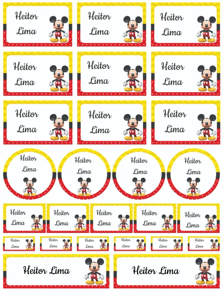 Convite Mickey Mouse – tema Cartão colorido, divertido, infantil, temático, Disney, alegre