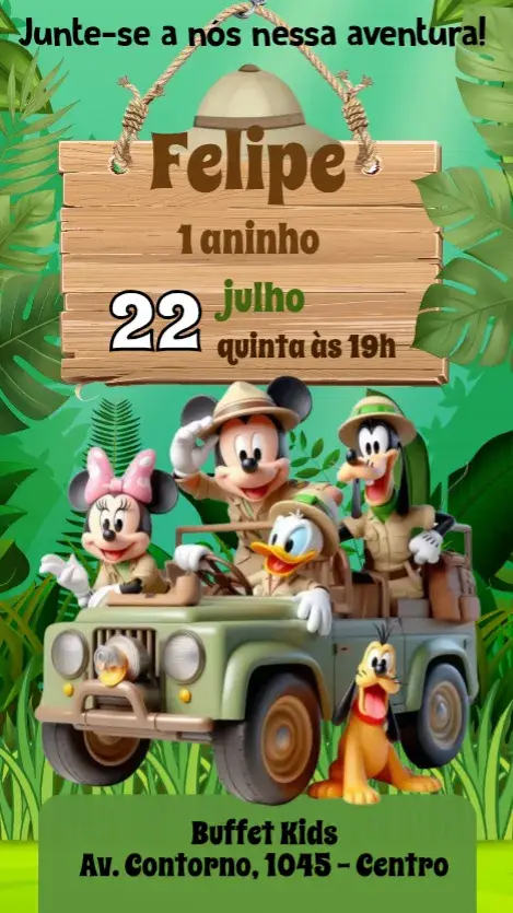 Mickey Safari invitation