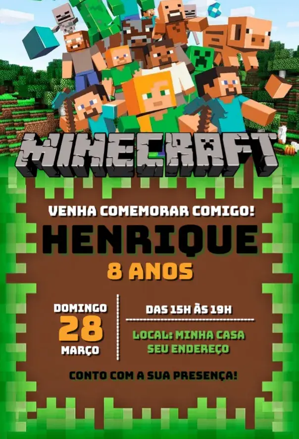 Convite Minecraft 1