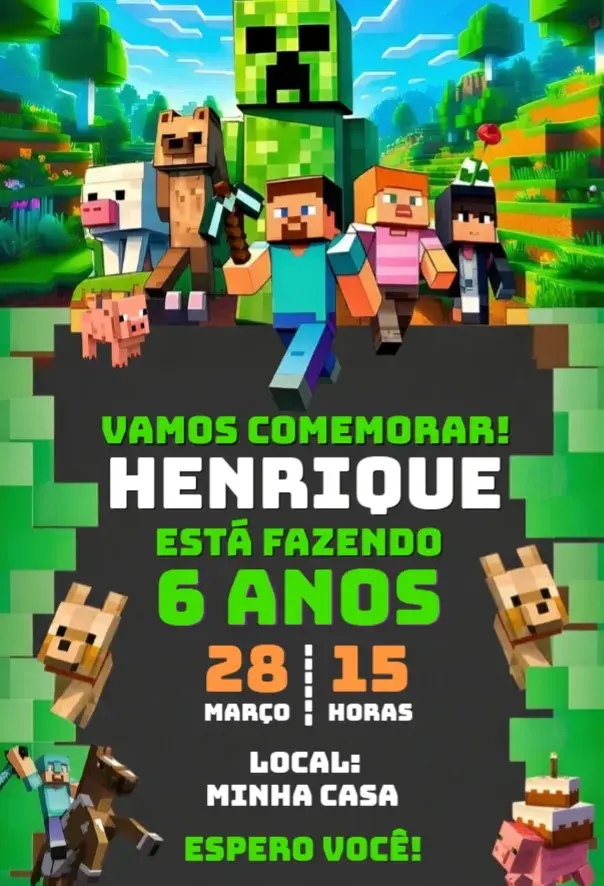 Convite Minecraft 2