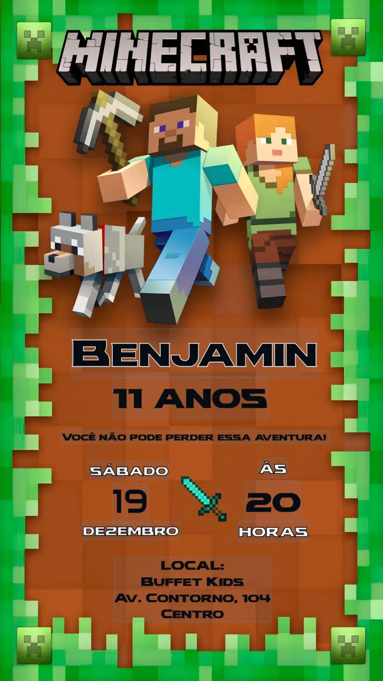 Convite Minecraft