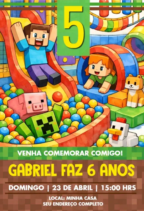 Convite Minecraft 4