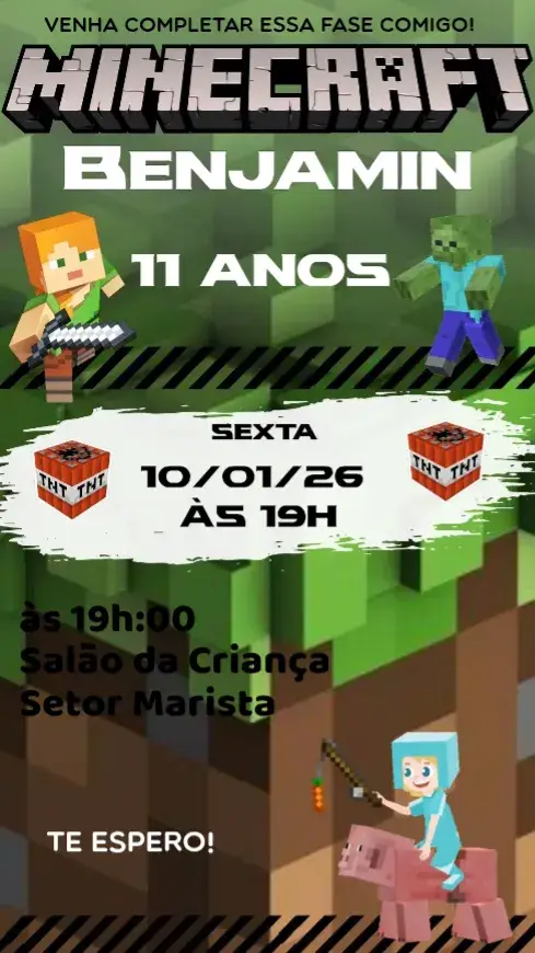 Convite Minecraft