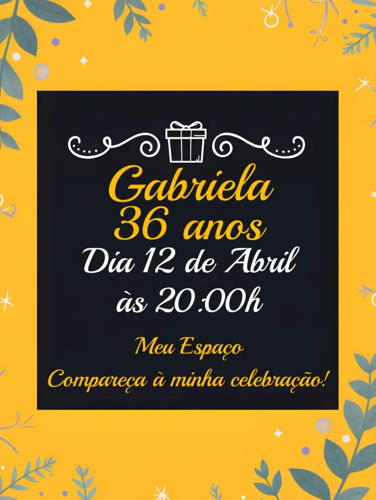 Convite Minimalista Amarelo