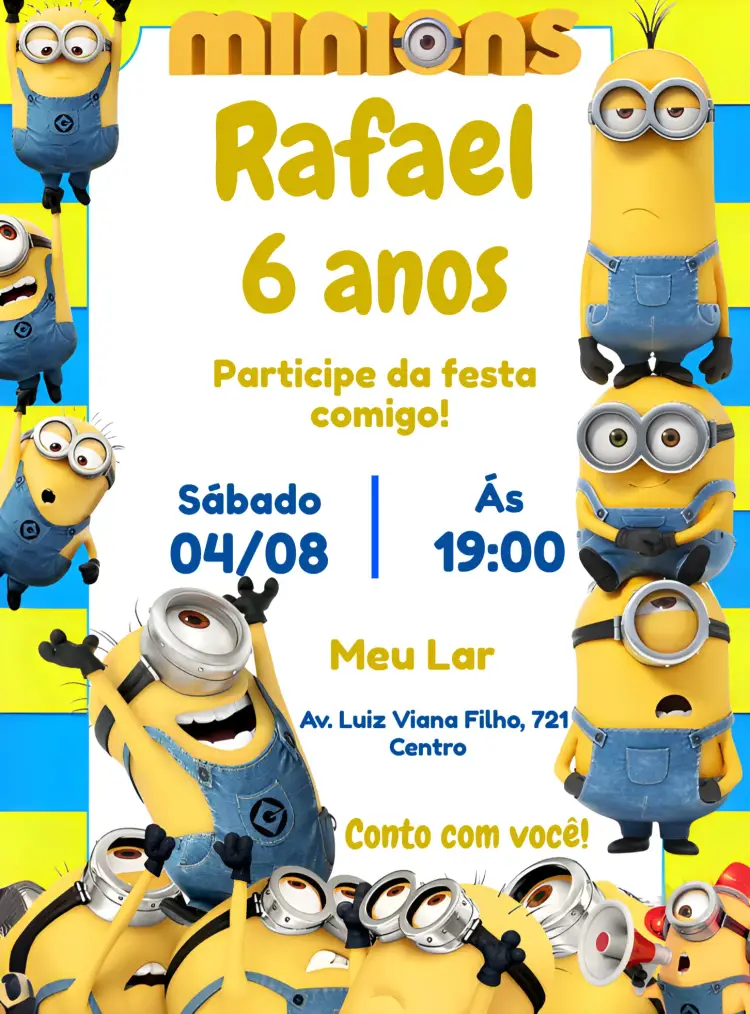 Convite Minions Favorito