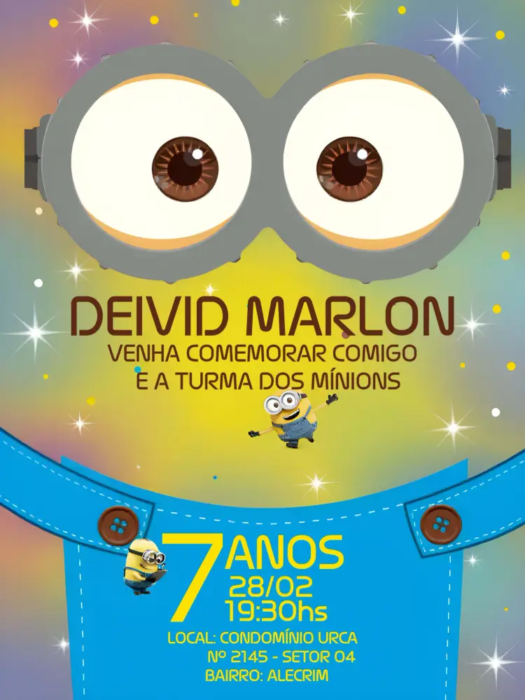 Convite Minions Infantil