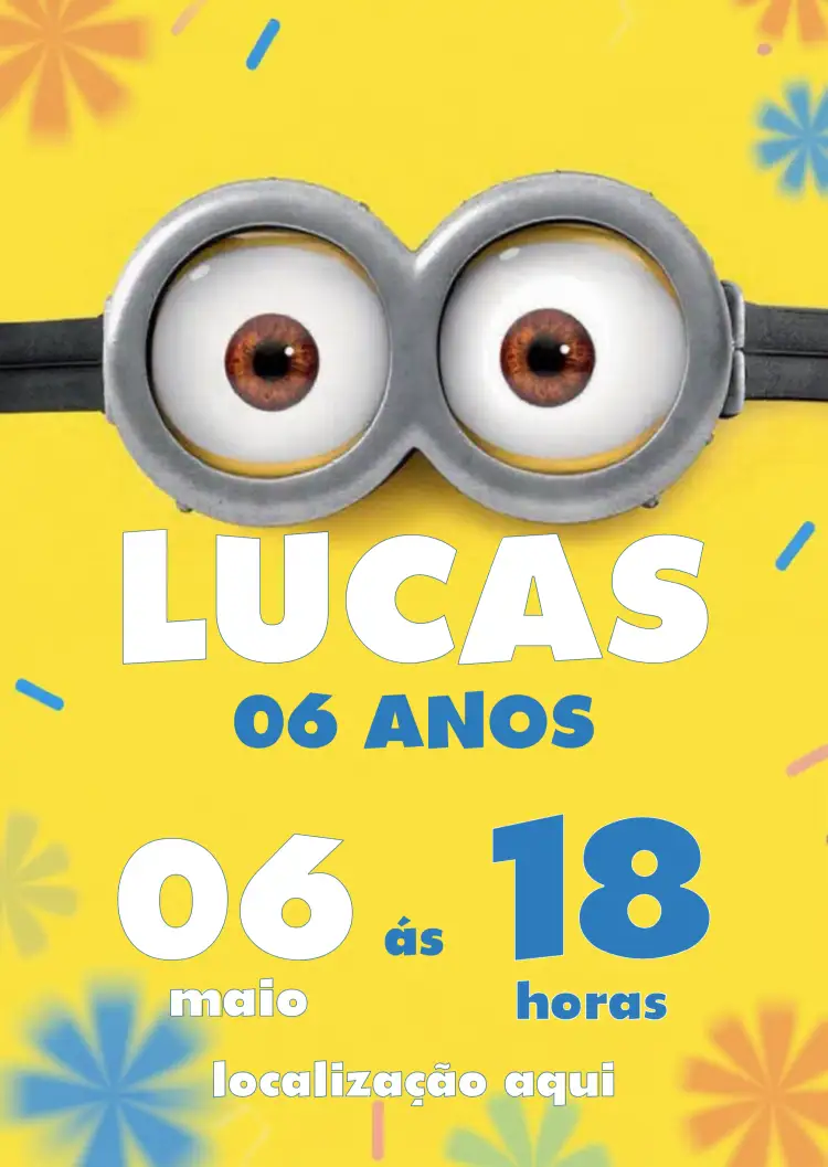 Convite Minions Malvado – tema Mais pesquisados divertido, colorido, infantil, temático, moderno