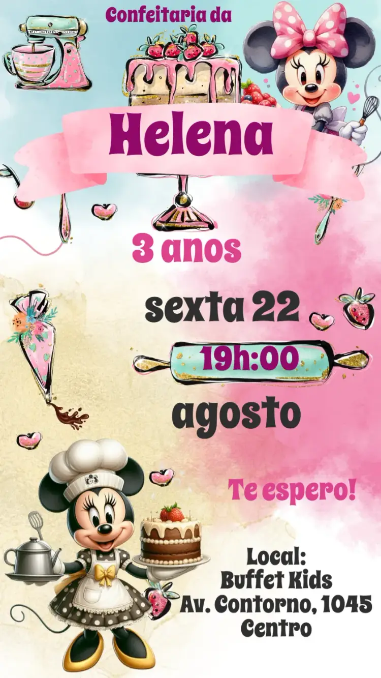 Baker Minnie invitation