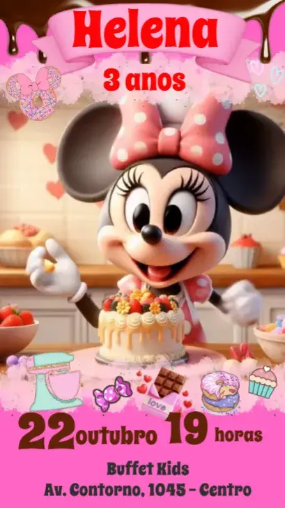 Baker Minnie invitation
