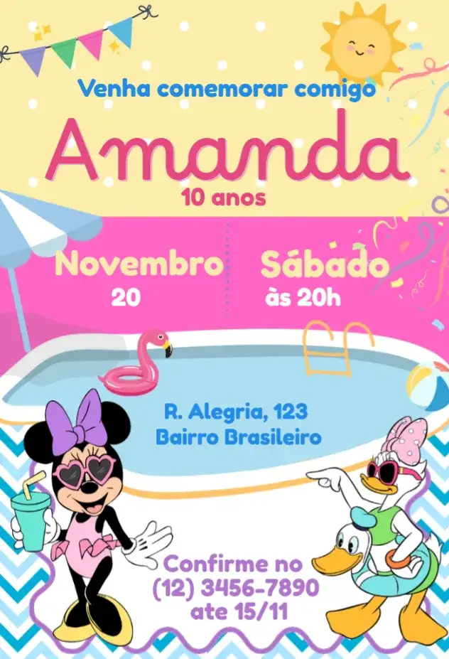 Minnie e Margarida Piscina