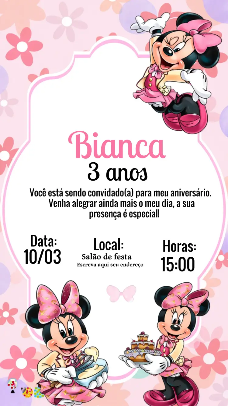 Convite Minnie Mouse