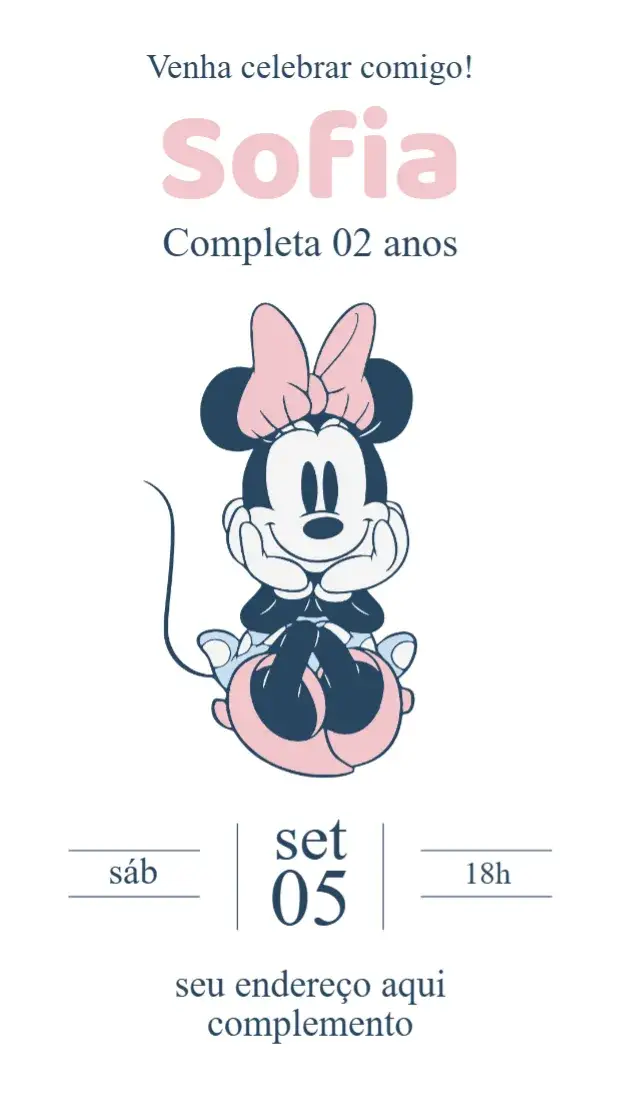 Convite Minnie Mouse