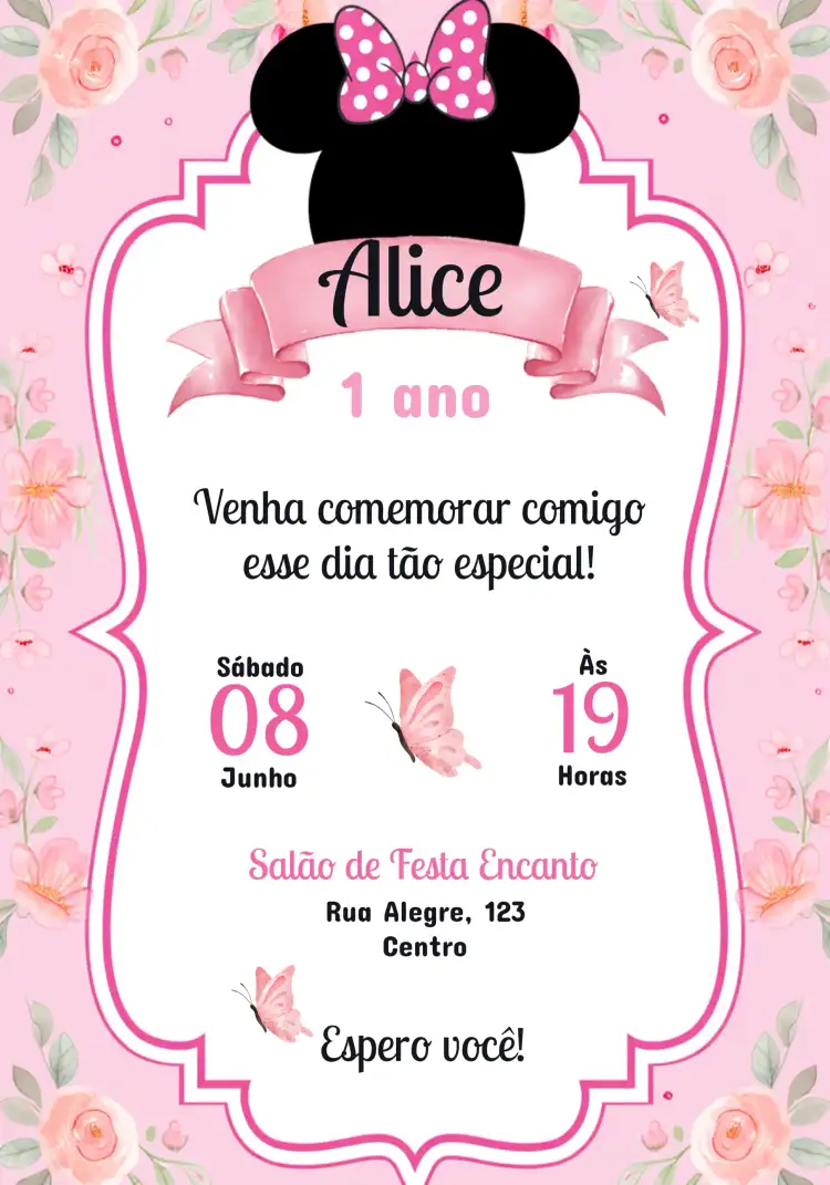 Minnie Mouse Preto