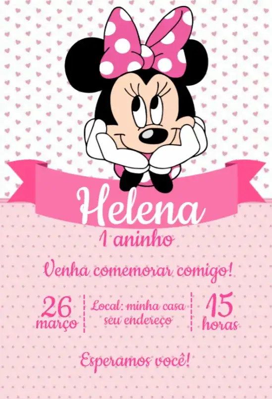 Convite Minnie Rosa 2