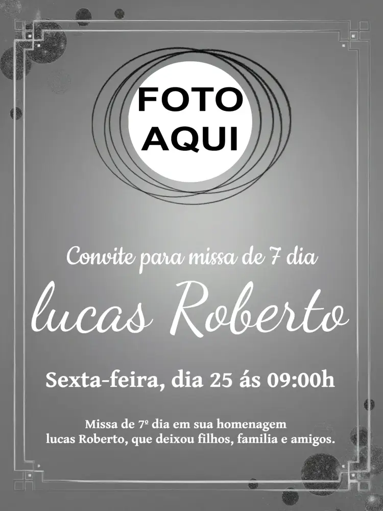 Convite Missa De 7º Dia Com Foto Circulo