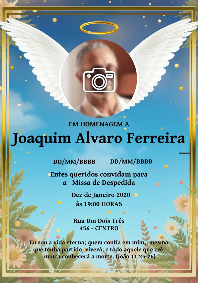 Missa De Falecimento Com Foto Anjos