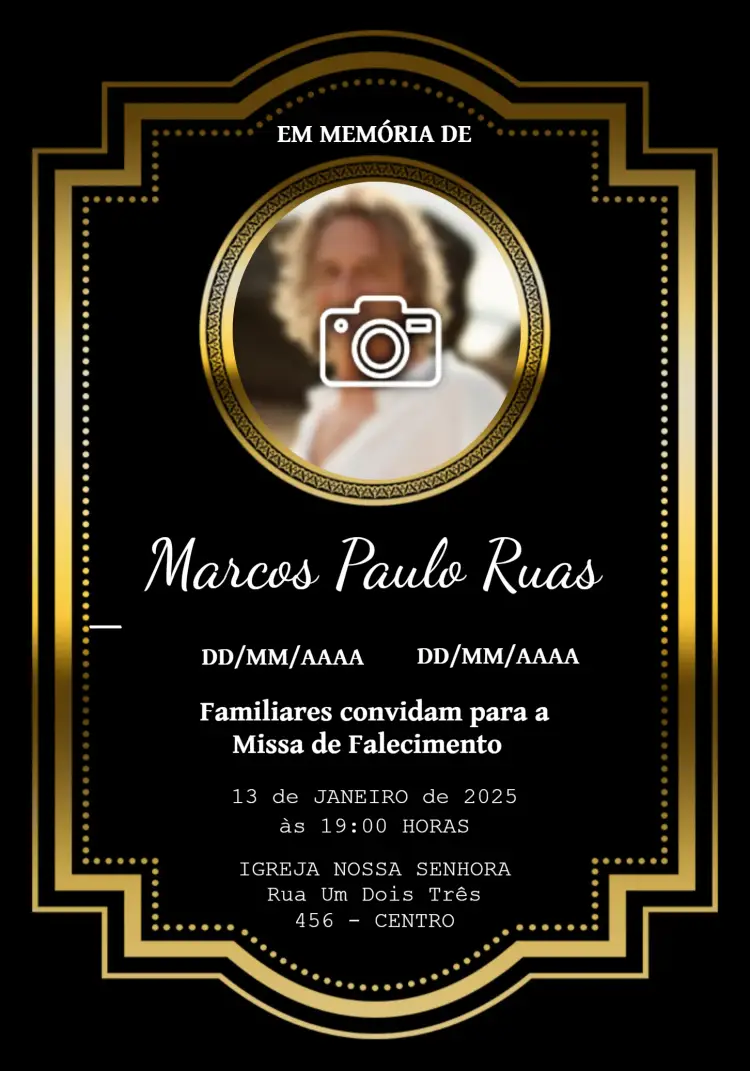 Convite Missa De Falecimento Com Foto Culto