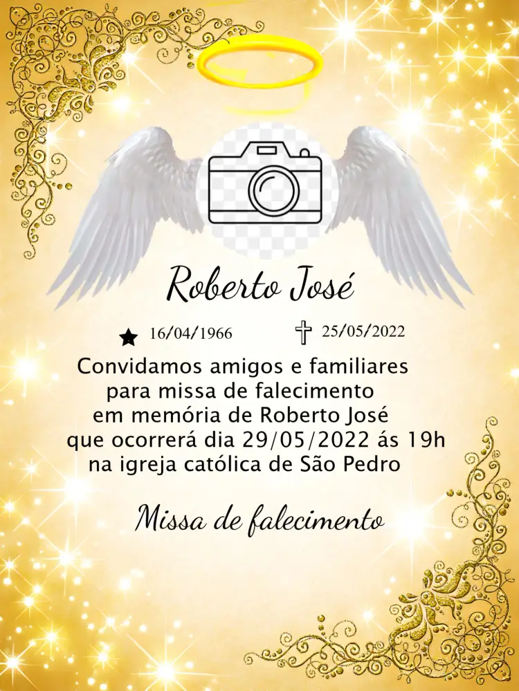 Convite Missa De Falecimento Com Foto Digital