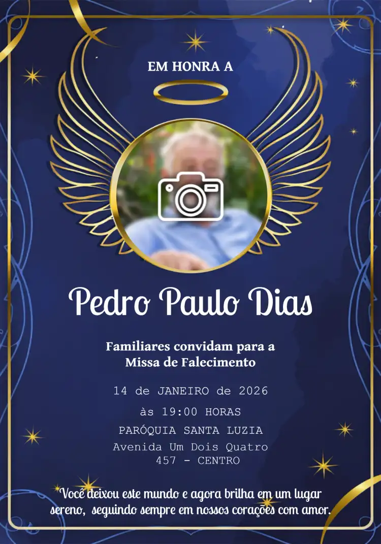 Missa De Falecimento Com Foto Estrela